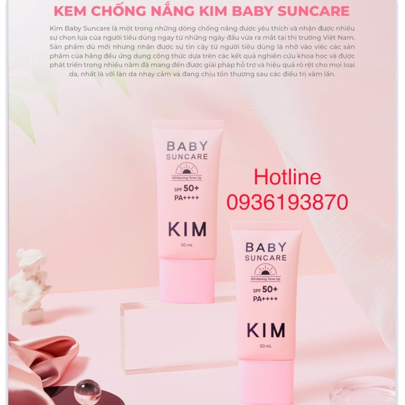 ✅ Kem chống nắng KIM BABY SUNCARE 👍  ❤️ Kem chống nắng bảo vệ nâng tone da che khuyết điểm trắng da