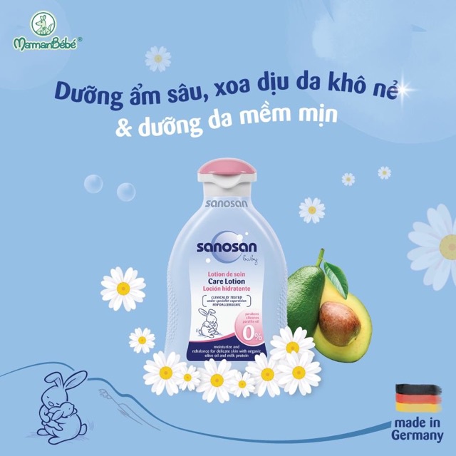 Sữa Dưỡng Thế Olive Hữu Cơ Sanosan 200ml Chính Hãng Nhập Khẩu Đức