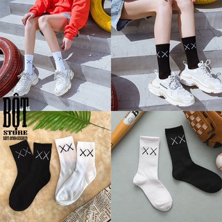 [FREESHIP 50K] Tất Cotton Cổ Cao Màu Trơn In Chữ Xx Cho Nam Và Nữ T13