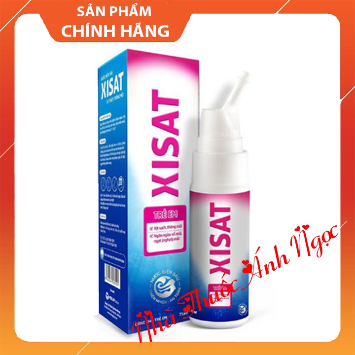 Nước biển sâu XISAT - Xịt sạch thông mũi (Lọ 75ml) - Nước biển sâu sạch thông mũi người lớn Xisat