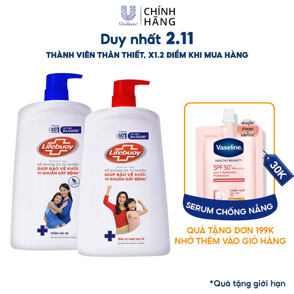Sữa tắm Lifebuoy 1100g giúp bảo vệ khỏi 99.9% vi khuẩn và ngăn ngừa vi khuẩn lây lan trên da tốt nhất