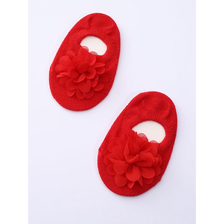 Set 2 Món Vớ Công Chúa Màu Trơn Đính Hoa Ren Dành Cho Bé Gái Sơ Sinh