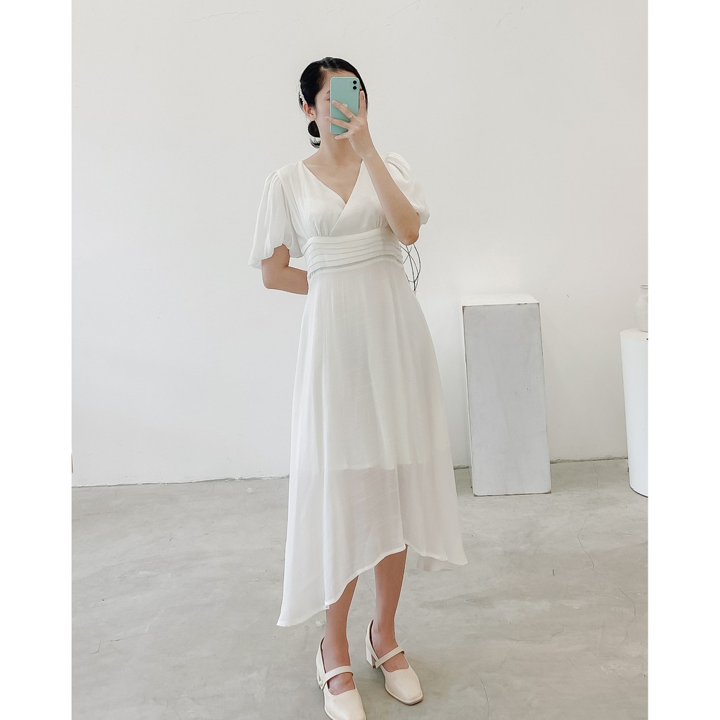 [ Miều ] Đầm cổ tim tay ngắn Monaca Dress