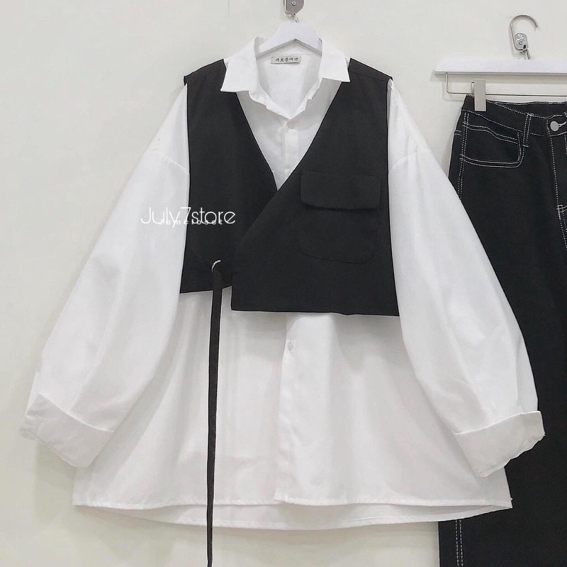 Áo Gile Nam nữ Unisex LOUIS màu ĐEN/NÂU  Áo Gile Croptop Nữ Thiết Kế Basic Chất Kaki Tây Mịn
