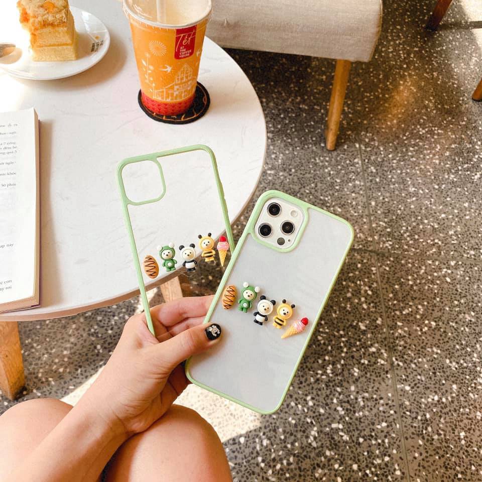 Ốp lưng iphone VIỀN XANH MATCHA 3 GẤU NGỘ NGHĨNH,BÁNH MỲ,KEM 7plus/8/8plus/x/xs/xs max/11/11 pro/11 promax,Anh Ga Case