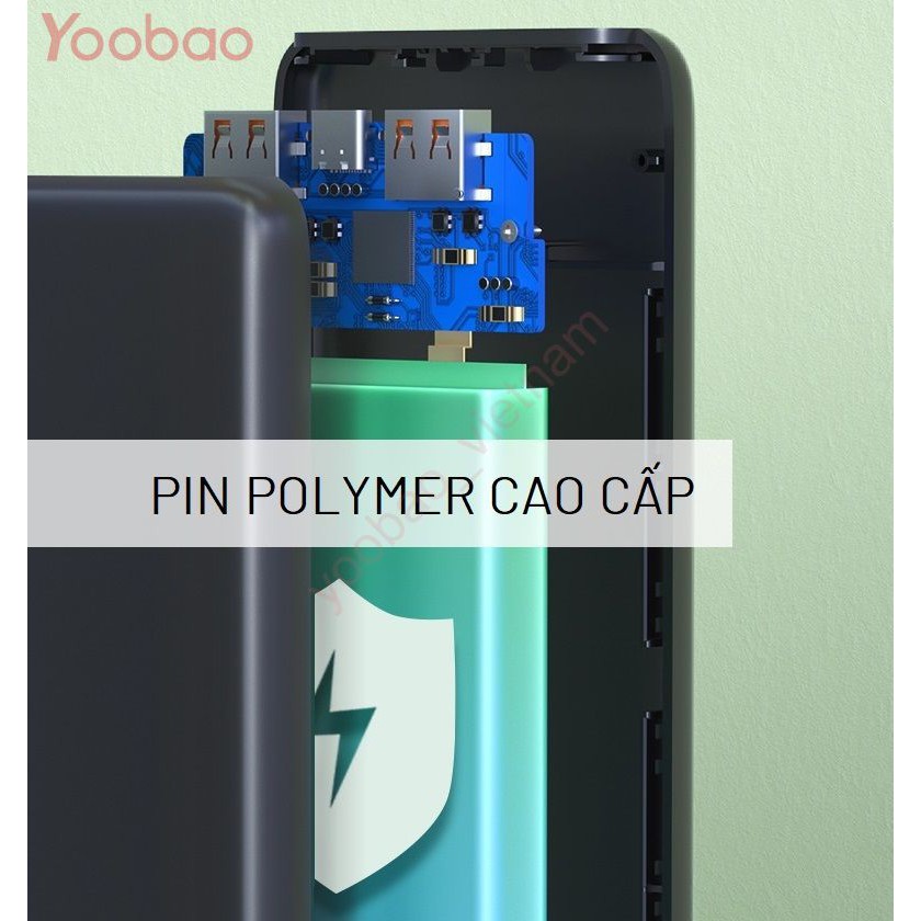 Sạc Dự Phòng Yoobao 10000mAh Sạc Nhanh Cổng USB Kép Pin Polymer Cao Cấp - YOOBAO D10Q