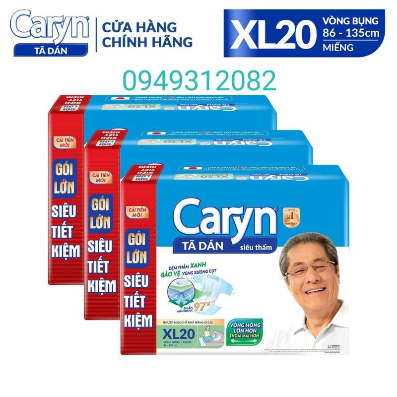 Combo 3 gói Tã dán siêu thấm M20, ML20, XL20