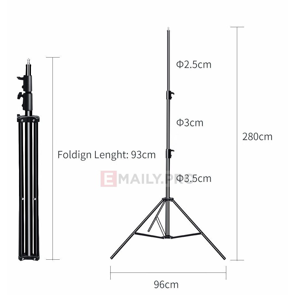 Chân đèn 280B cao 2.8m dùng cho đèn Studio zen đồng