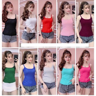 Áo Thun 2 Dây Xinh Xắn - Vải thun cotton co giãn 4 chiều dày mịn êm mát - ảnh thật