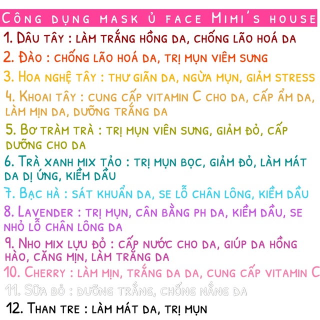 SỈ 45 HỦ MẶT NẠ Ủ TRẮNG 10K MIMI’S HOUSE (mask ủ) | BigBuy360 - bigbuy360.vn