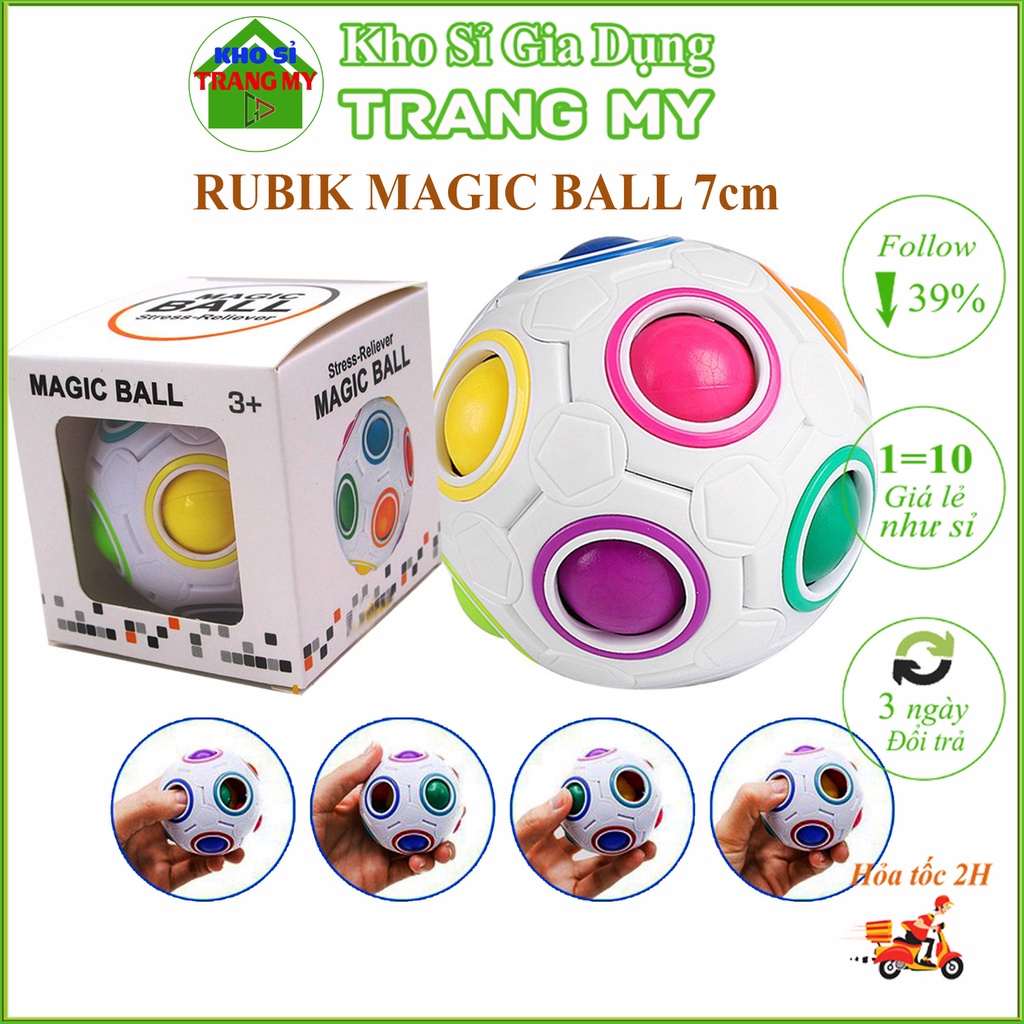 Rubik Magic Ball Quả Bóng Biến Thể Rubic Rainbow - Dễ Chơi Rèn Luyện Tính Tập Trung Cho Bé.