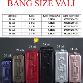 COMBO 2 vali size 20, 26 màu xanh