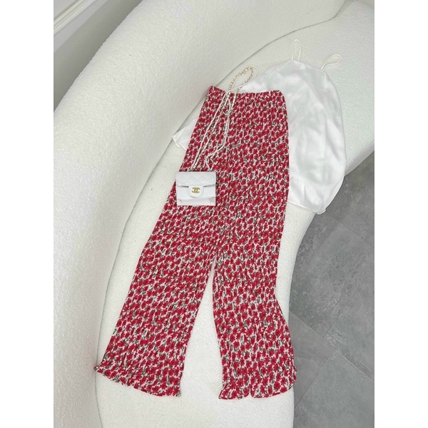 Set áo yếm, quần dập li hoa nhí đi biển