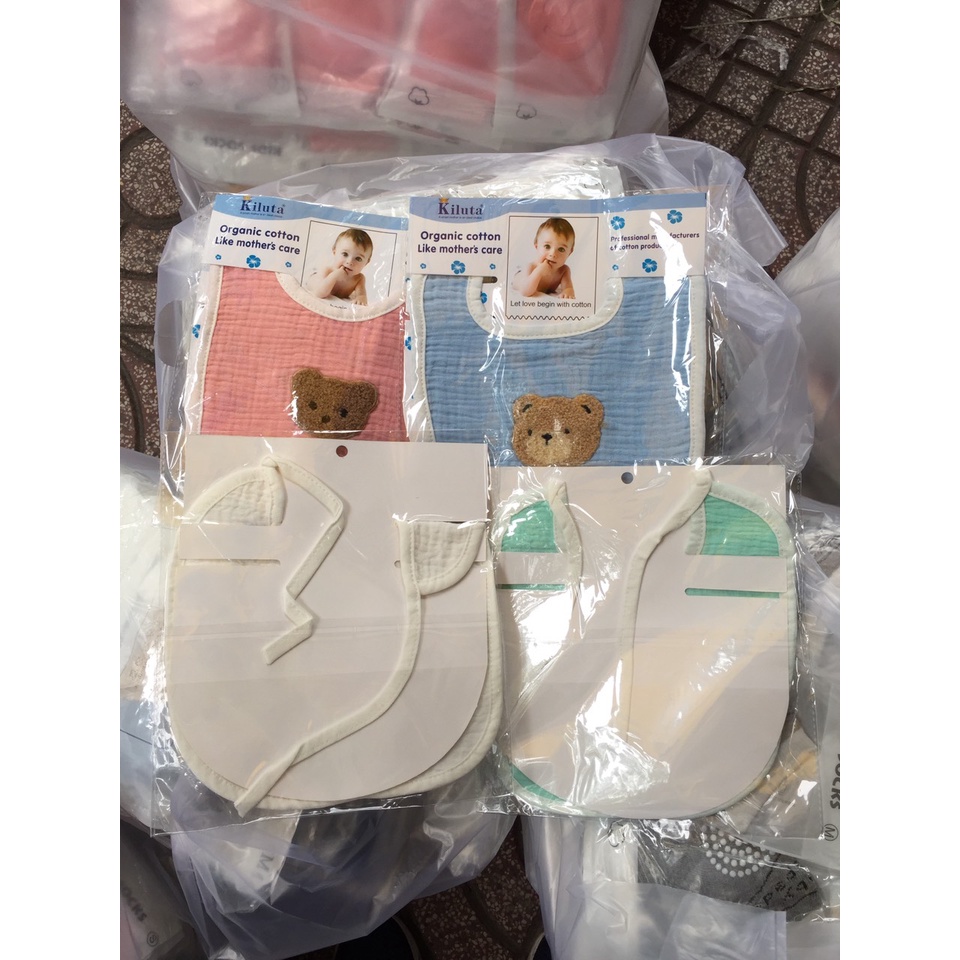 BIB. Yếm muslin xô sợi tre (loại 1)