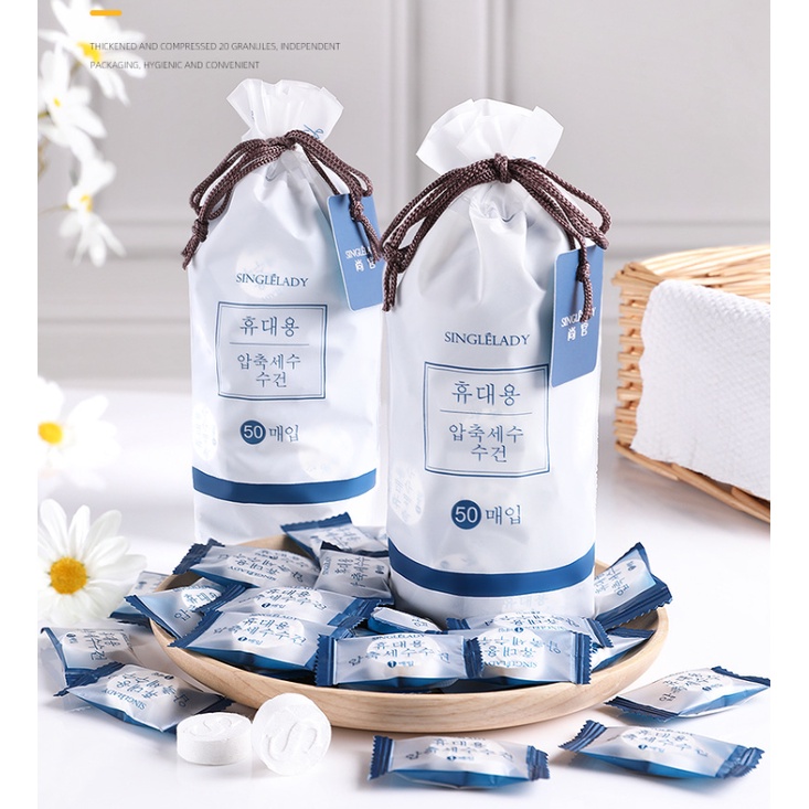 Khăn Nén Cotton Tiện Dụng Cho Đi Du Lịch Dạng Viên