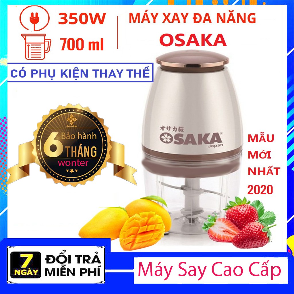 Máy Xay Sinh Tố OSAKA - Máy say đa năng - Cối xay gia dụng mini - Xay thịt, tỏi, đá, cá, rau củ quả - BH 6 tháng