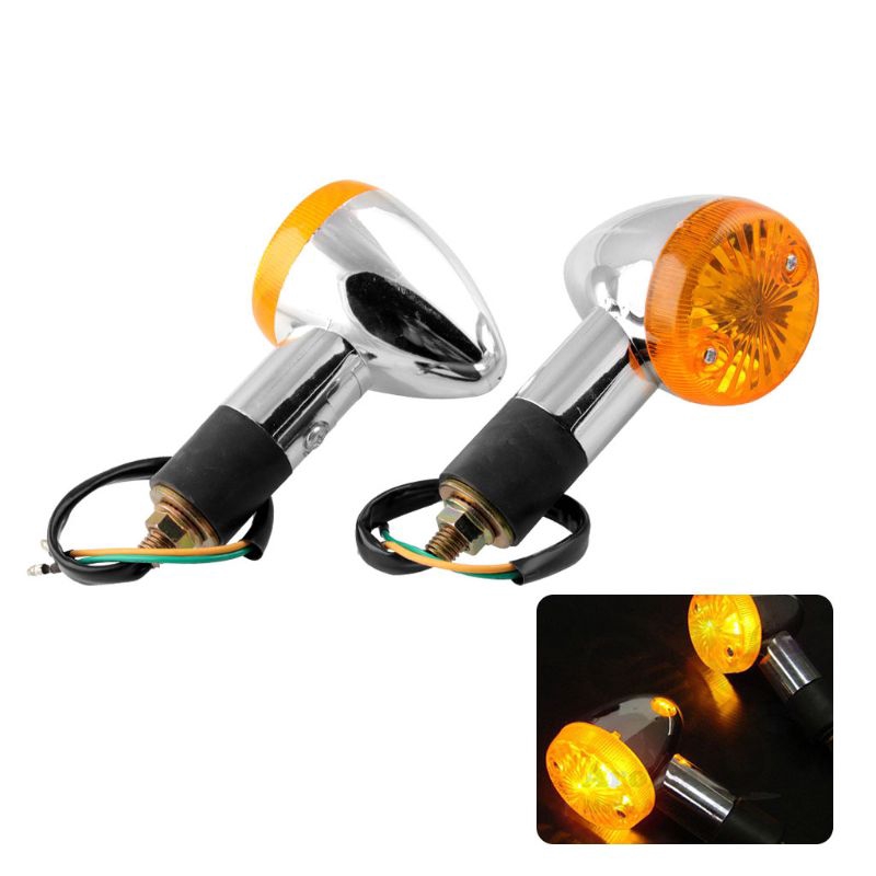 ✿CRE Bullet Motorcycle Front Rear Turn Signal Light Indicators Blinkers Amber