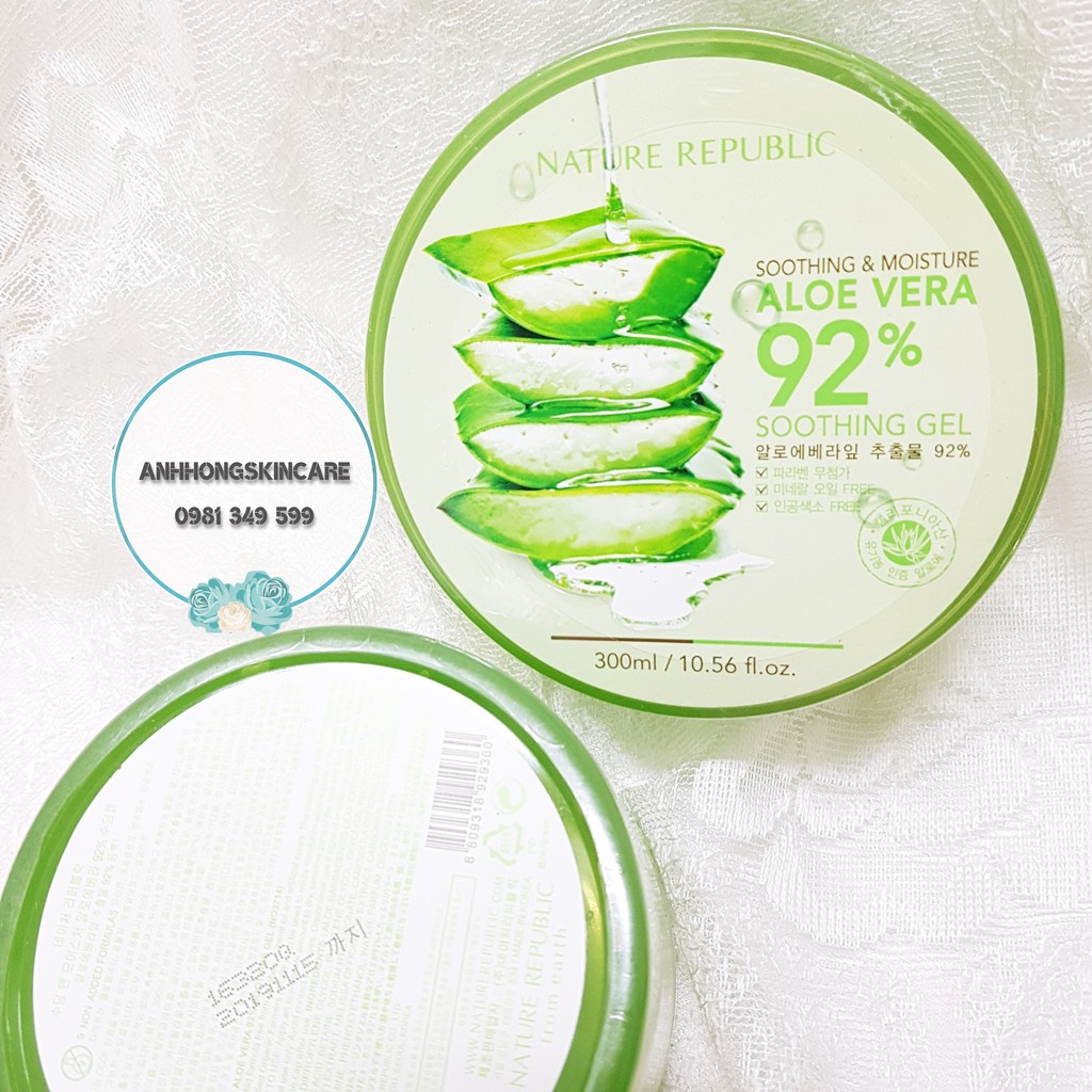 Gel Lô Hội Nature Republic Soothing & Moisture Aloe Vera 92%