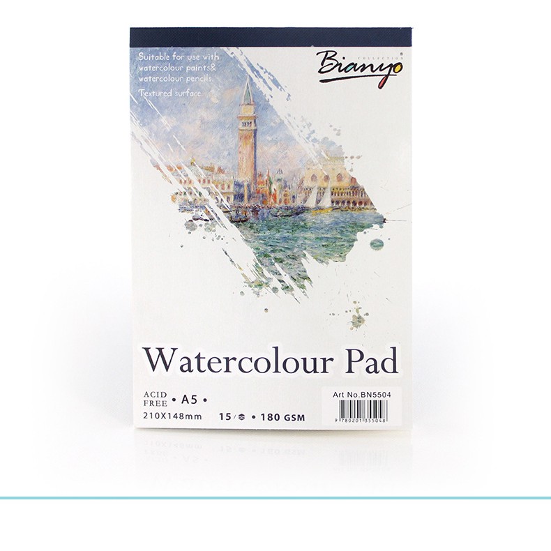 Sổ Giấy Vẽ Màu Nước Cao Cấp Hãng Bianyo A3/A4/A5 180gsm Acid Free