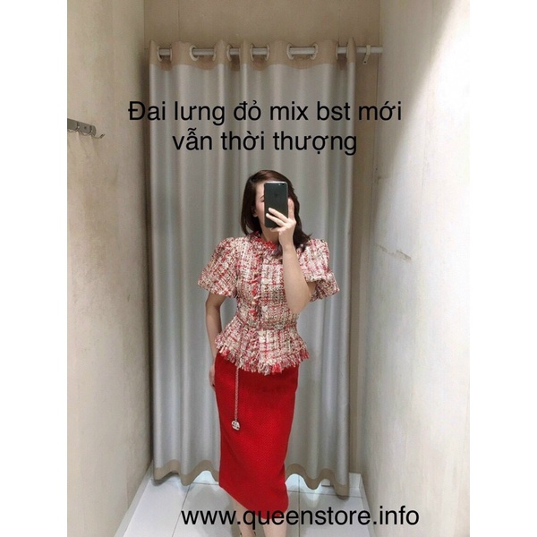 Đai Thắt Dây lưng xích phụ kiện hàng hiệu Elise nguyên tag 598K