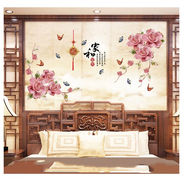 Decal Hoa hồng size lớn AmyShop DH099 (115 x 220 cm )