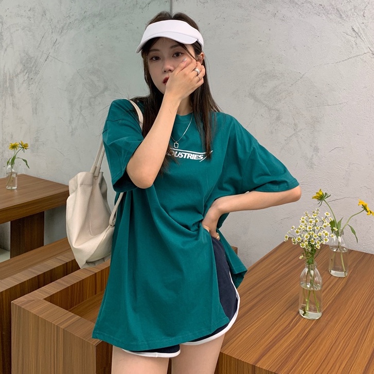 Áo Thun Tay Ngắn Cổ Tròn Xẻ Tà In Họa Tiết Thời Trang Mùa Hè Cho Nữ