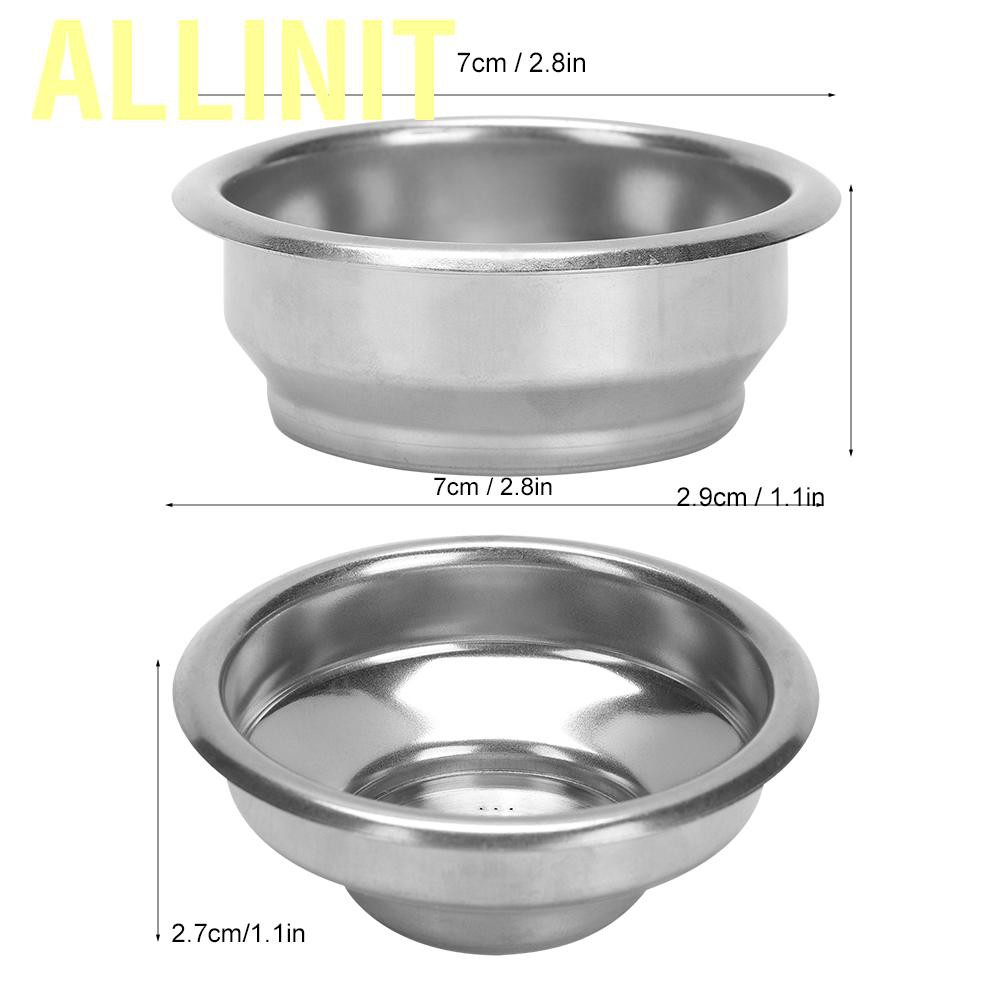 Allinit 58mm Double Layers Single/Double Doses Filter Basket Semi-Automatic Coffee Machine Bottomless Handle