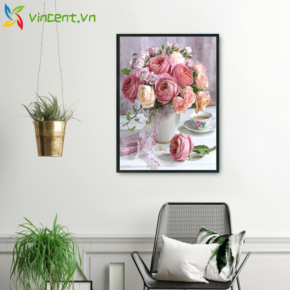 Bộ tranh thêu chữ thập diy 11ct 30x40cm hình bông hoa