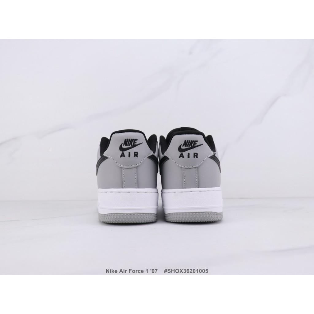 Nike Air Force 1 ’07 Nike Air Force One Low-Top Sneakers White Grey Black Leather 36-45 #SHOX36205