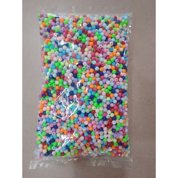 Bán sỉ 1bịch 0.5kg/1kg hạt nhựa 6li nhiều màu làm handmade