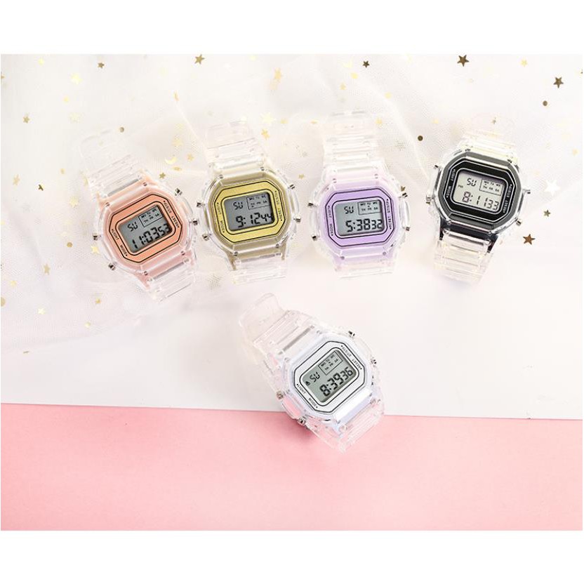 College Style Multifunctional Waterproof Square Wrist Watch / Couple Models