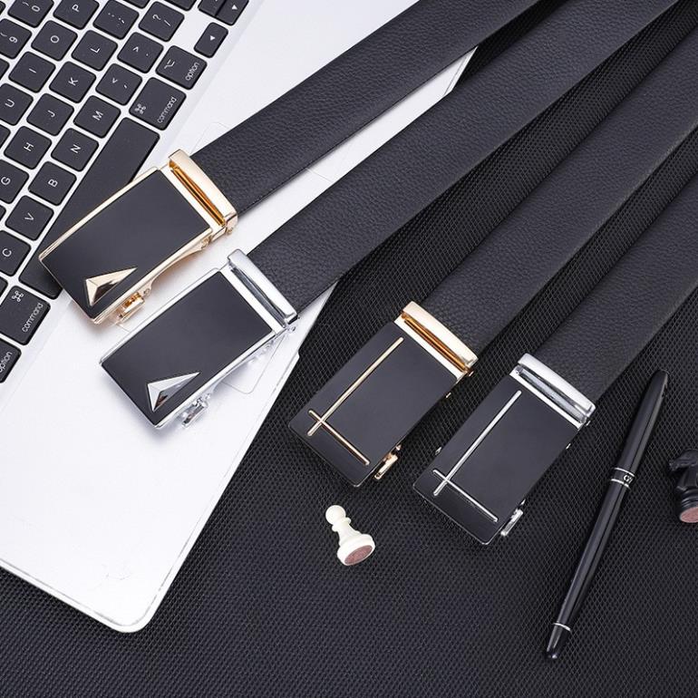 Thắt Lưng Da Nam Khóa Tự Động Cao Cấp Dây Nịt Nam Da Bò 100% Chính Hãng Baellerry Mạ Vàng Bạc Nam Tính