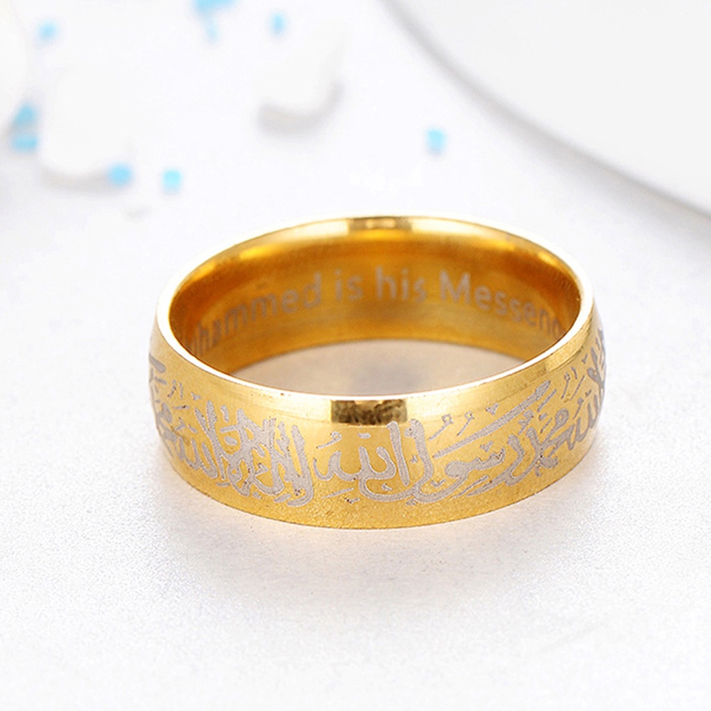 Nhẫn đeo tay thép titan tròn viền chữ độc đáo cá tính dành cho cặp đôi