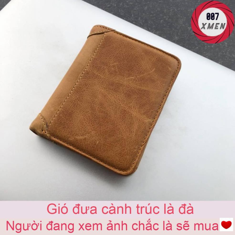 [ Da Bò Thật ] Ví Nam Da Bò Dáng Đứng Ngang - Bóp Nam Có Khe Sim Siêu Bền Đẹp - BH 12 tháng 🥇