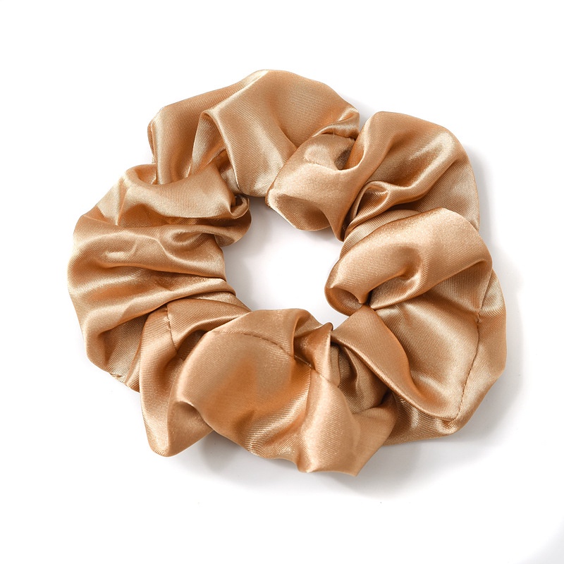 Dây Buộc Tóc Scrunchies Vải Lụa Satin Màu Trơn Co Giãn Thời Trang
