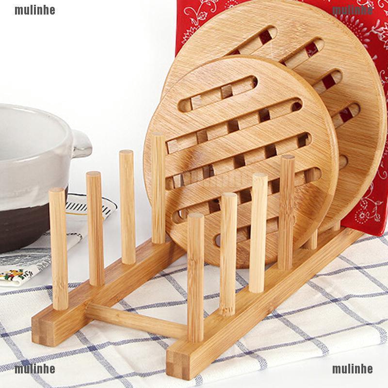 Mul❤ Giá Đỡ Nắp Nồi Bằng Gỗ Tiện Dụng