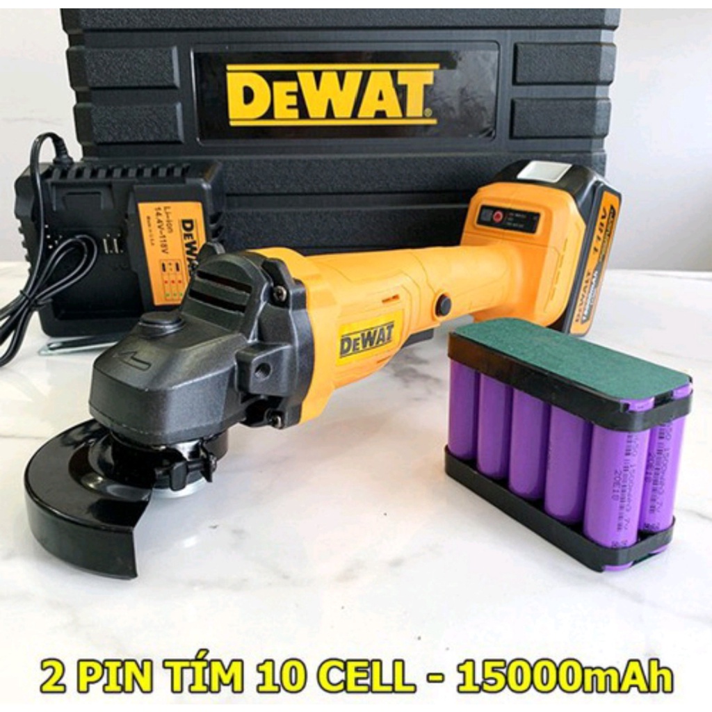 Mài Pin Dewat 118V - Không Chổi Than - Máy Cắt Cầm Tay - 2 PIN