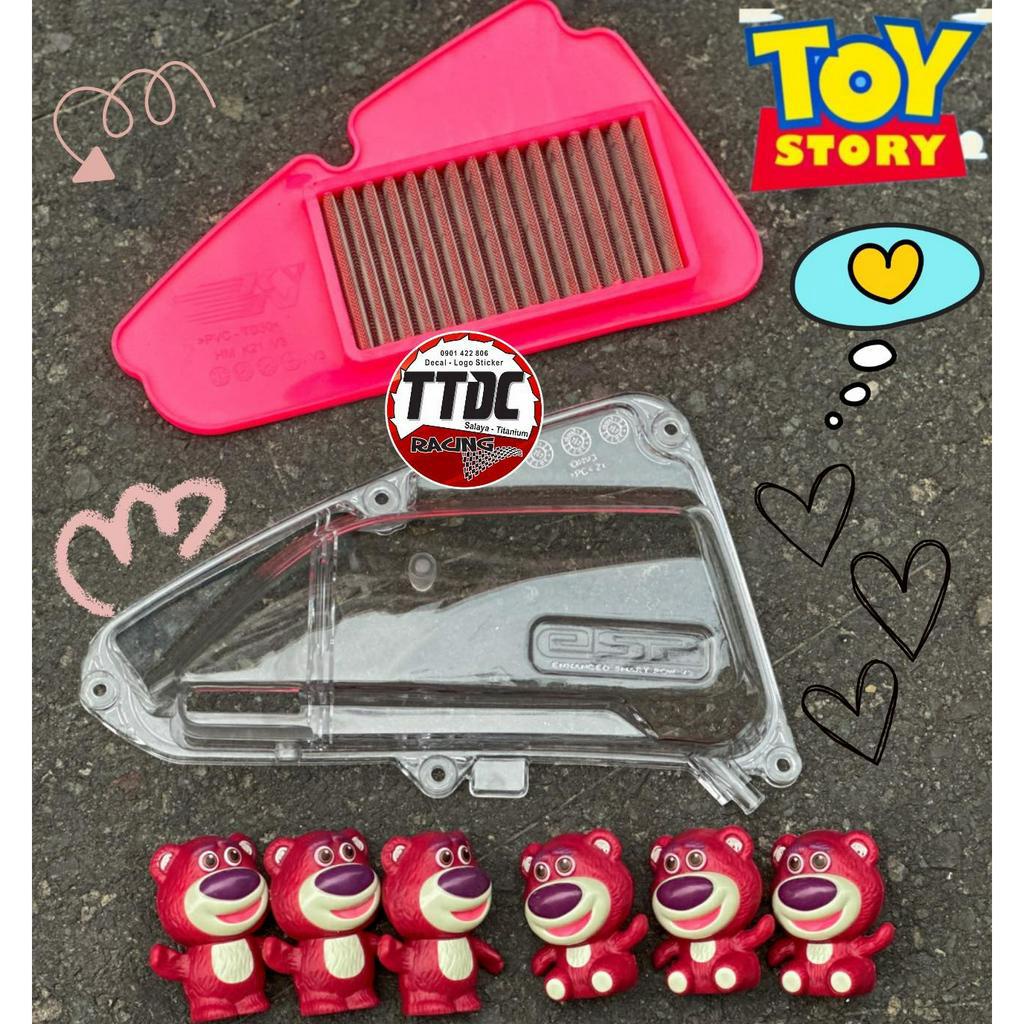 [Tặng thêm 2 Gấu Dâu]Combo Ốp Pô e Lọc gió Vision 2021 2022 2023 tặng thêm gấu dâu lotso