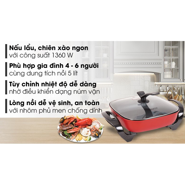 Nồi lẩu điện Supor H30FK802VN-136 - 5 lít