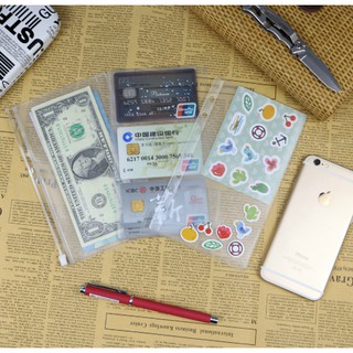 Túi pvc phụ kiện sổ còng planner A6 (túi zip/ bìa thẻ)