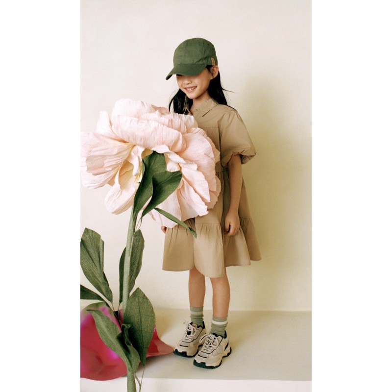 Váy babydoll nâu tây - RABBITSHOP