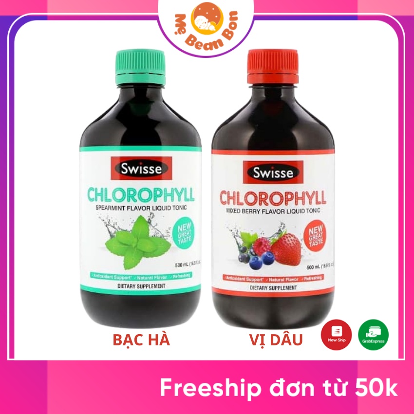 Nước diệp lục Swisse Chlorophyll của Úc 500ml chính hãng thanh lọc và giải độc cơ thể hương vị thơm ngon dễ uống