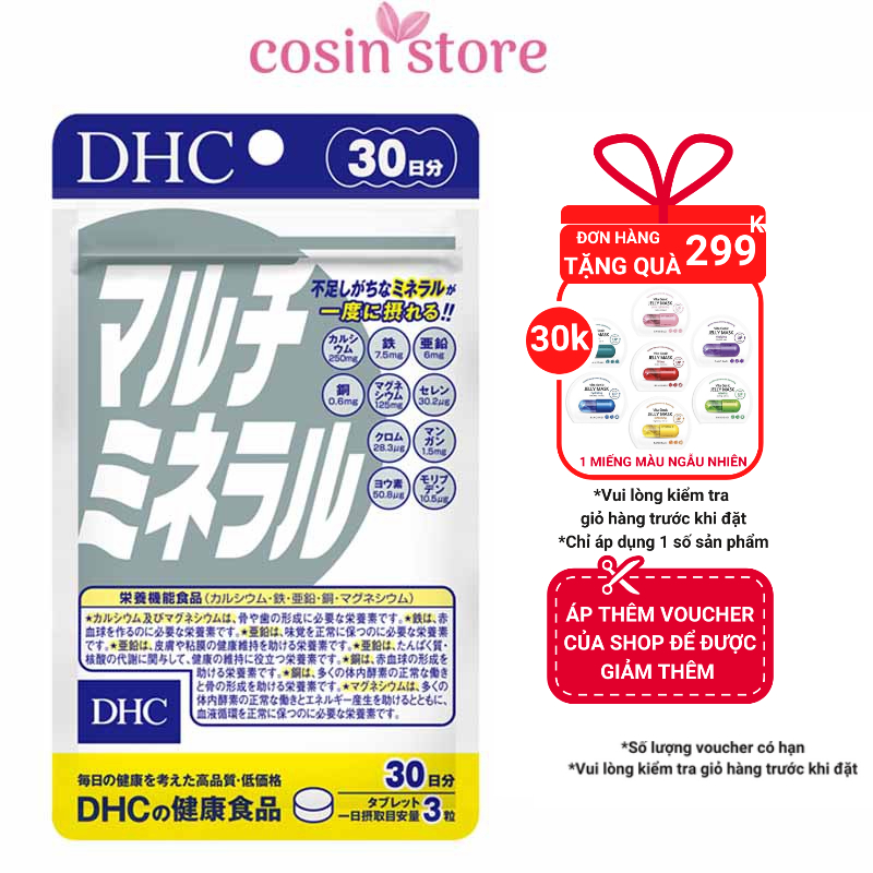 Viên Uống Khoáng Tổng Hợp DHC Multi Minerals 90 Viên 30 Ngày Dùng