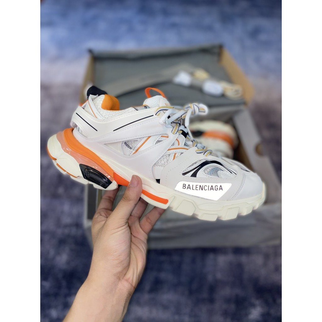 [MyGSneaker] Giày Balen Track trắng cam bản tiêu chuẩn