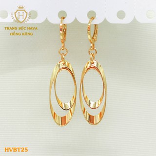 Bông Tai, Khuyên Tai Nữ Dáng Dài Đẹp Xi Mạ Vàng Non Cao Cấp - Trang Sức Hava Hong Kong - HVBT25
