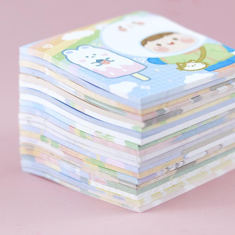 Giấy ghi chú KOLANO giấy note ghi nhớ 80 tờ 75 x 75 mm họa tiết hoạt hình dễ thương SSN-001366