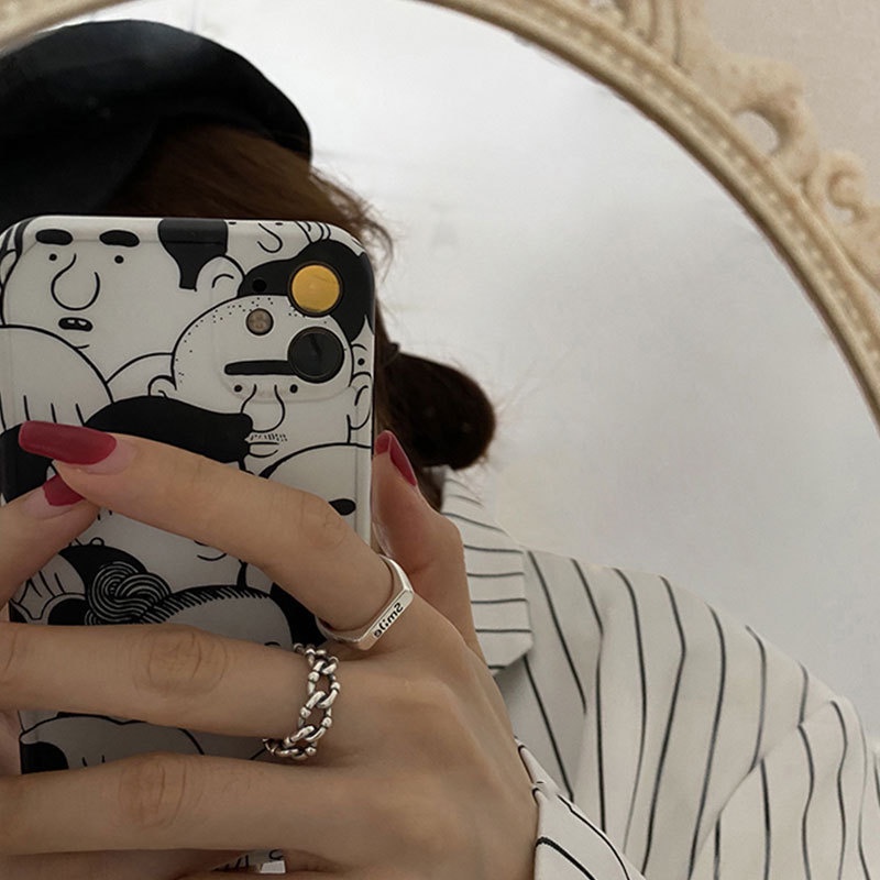 Nhẫn hở thời trang hình mặt cười thời trang phong cách Hàn Quốc thanh lịch