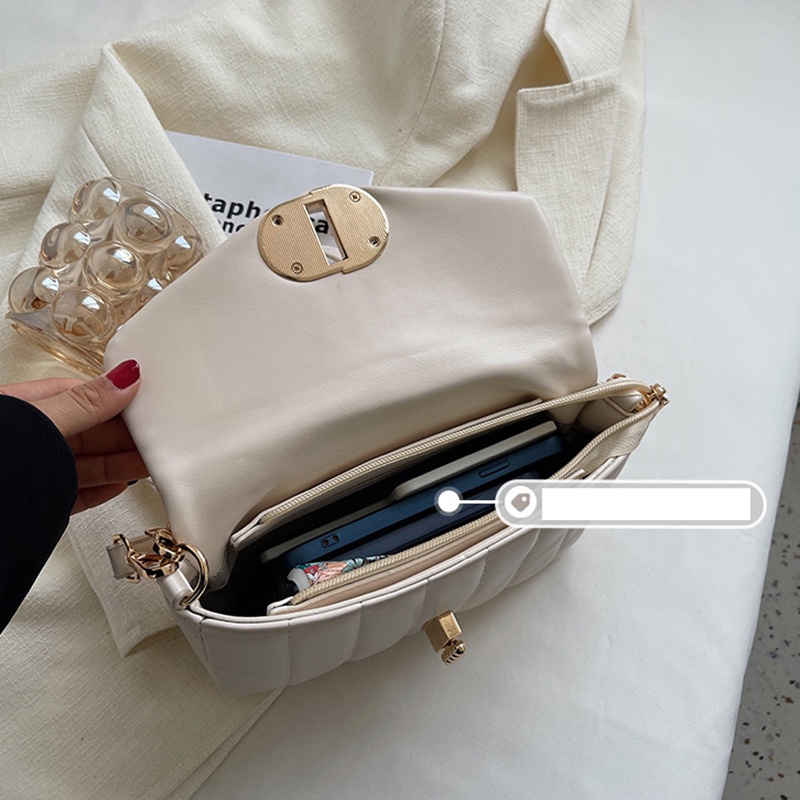 Túi Đeo Vai Màu Trơn Có Nắp Đậy Thời Trang Cho Nữ