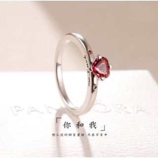 PANDORA Nhẫn đeo tay mạ bạc 925 mặt hình trái tim thời trang cho