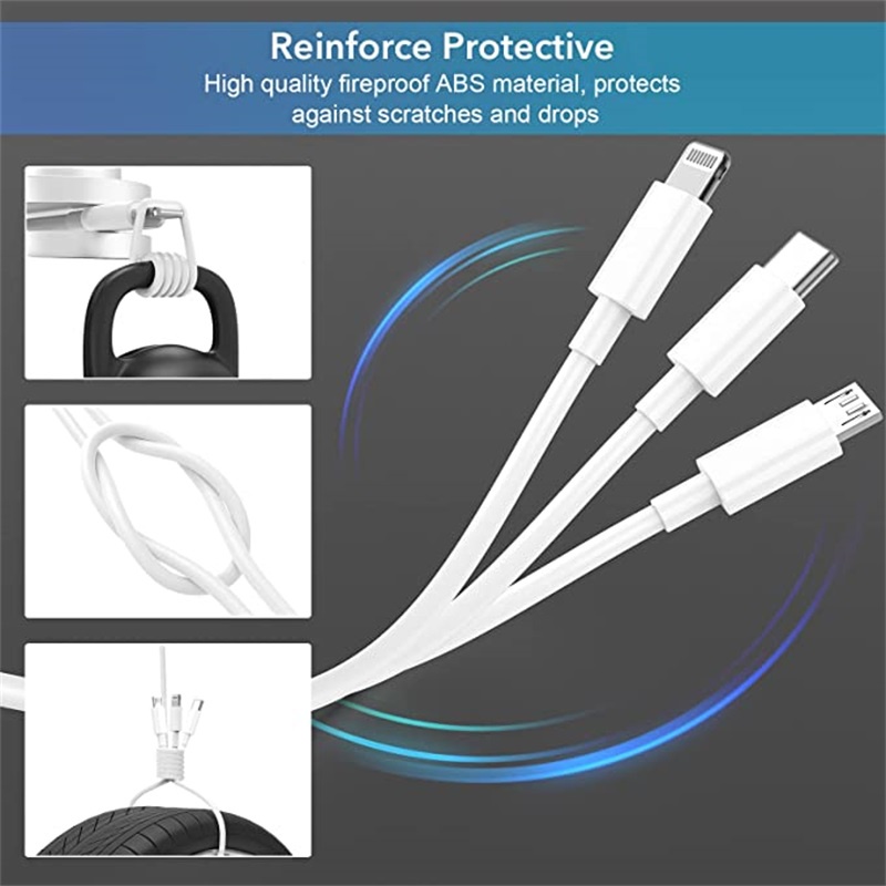 1M 5V 2A 3 In 1 Fast Charging Cable Multi-purpose For Android Type-C IP Micro Simple USB Quick Charger Mini 3.0 Data Port Type C